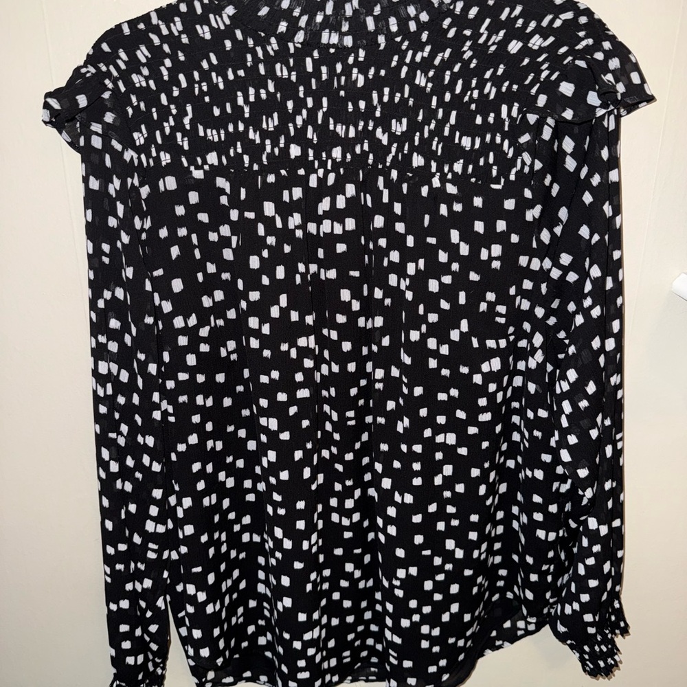 Torrid Black and White Patterned Blouse